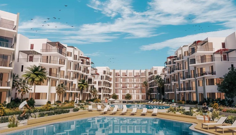 Apartmán se 3 ložnicemi, bazénem a výhledem na moře, Hurghada, Egypt