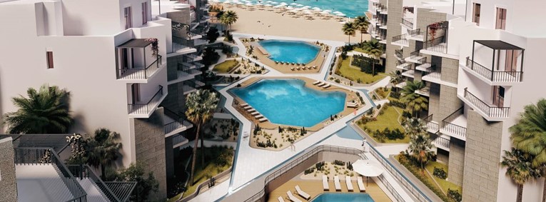 Apartmán se 3 ložnicemi, bazénem a výhledem na moře, Hurghada, Egypt