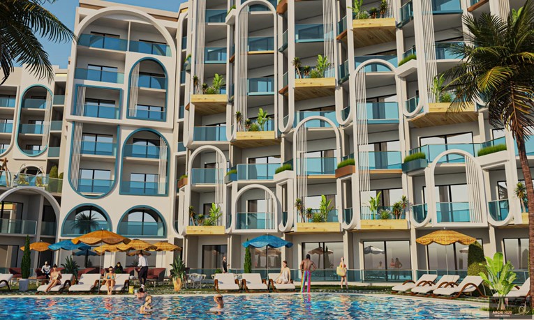 Apartmán se 2 ložnicemi, bazénem a výhledem na moře v Stone Heights, Egypt, Hurghada